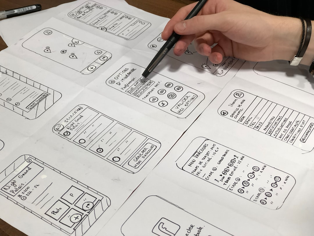 A small business owner planning landing page image crops with product photos and mobile previews.
