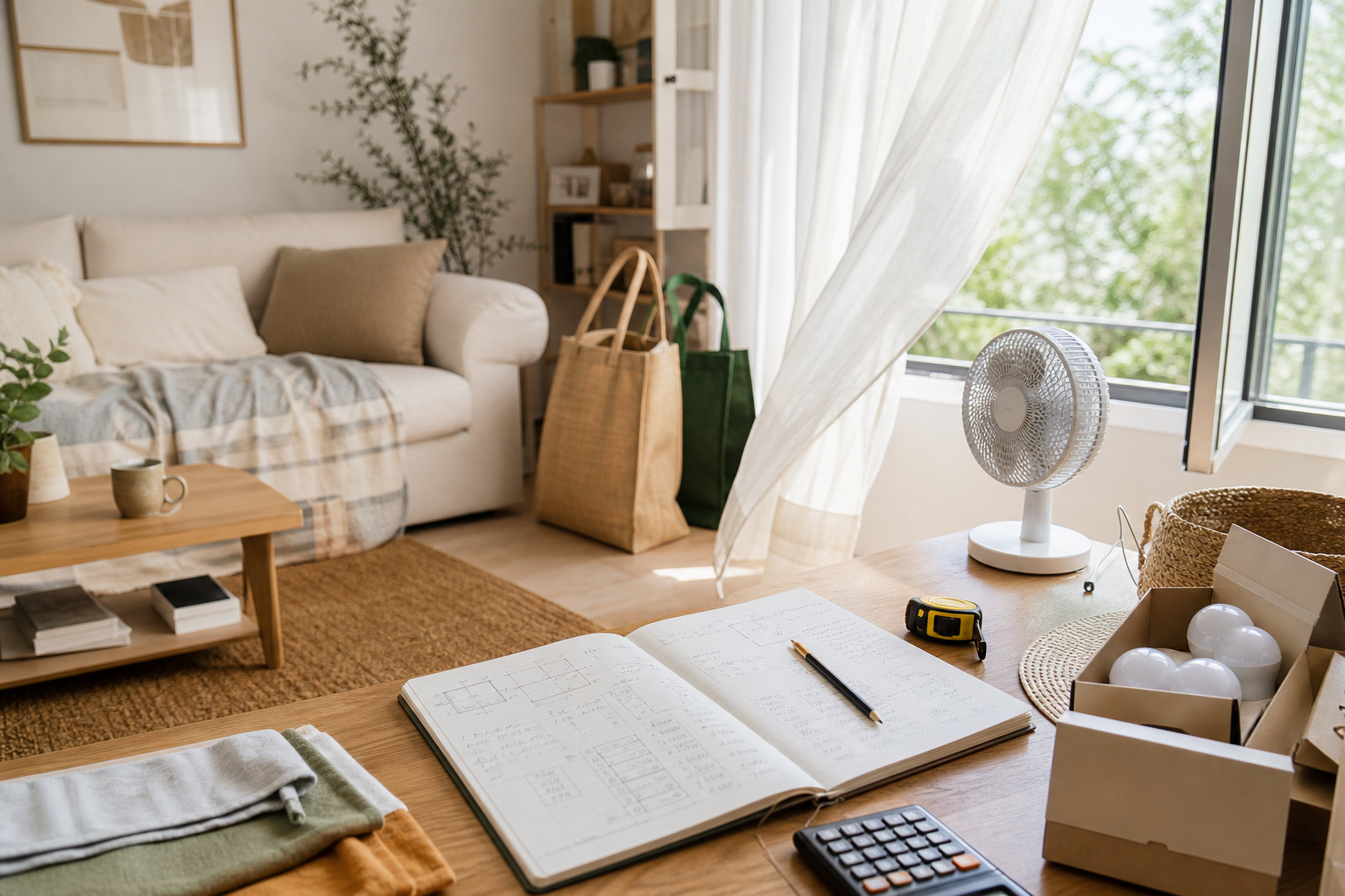 Summer room with fan purchase notes and total-cost comparison for an Amazon cooling sale