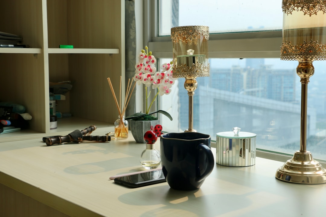 Compact counter setup with kettle and milk tools for tea and cocoa preparation